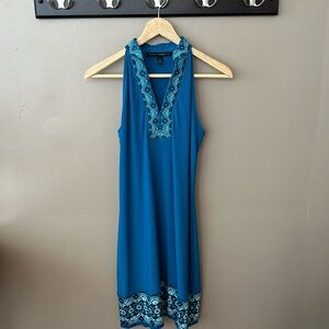 White House Black Market turquoise V-neck dress